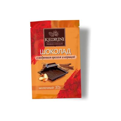 Шоколад KEDRINI молочный «Кедровый орех-корица»